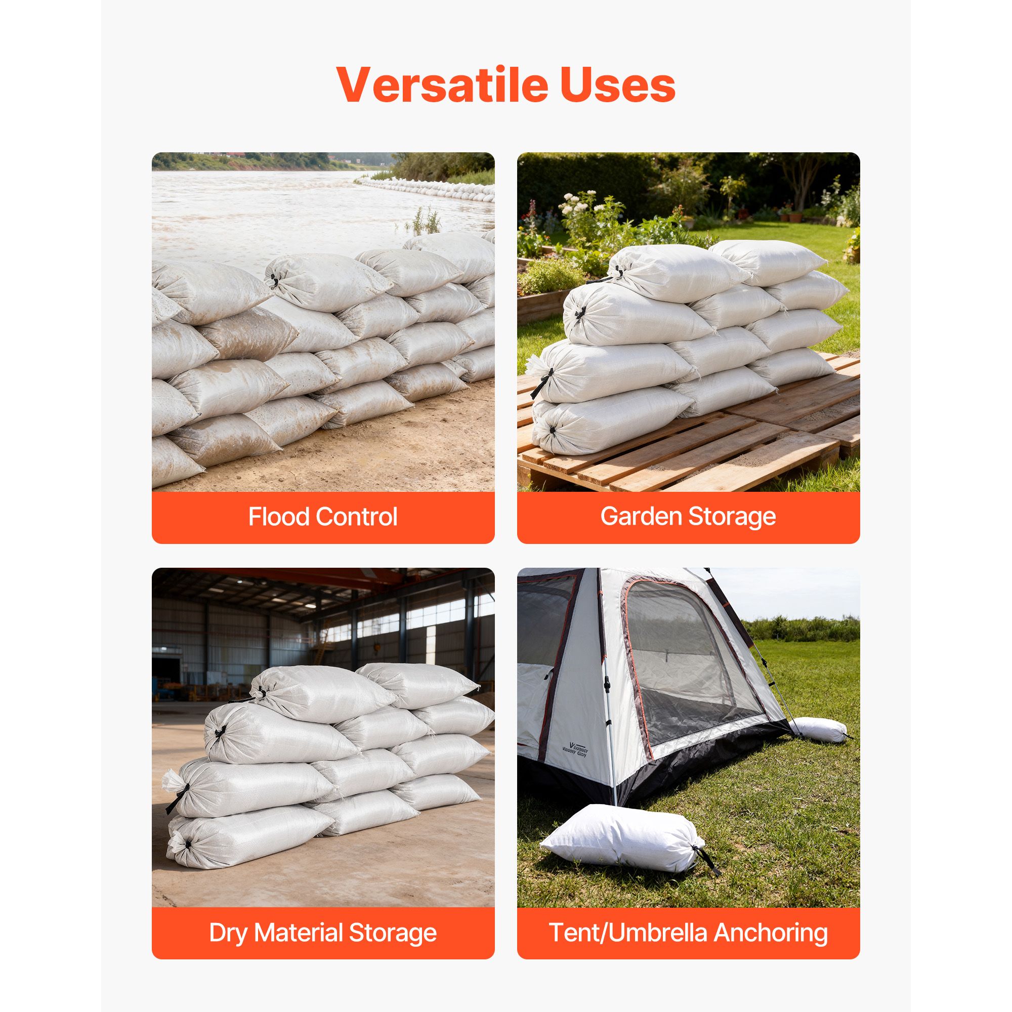 Lege zandzakken, 100 stuks, 16 - Flood Barrier Bag recensie en prijs